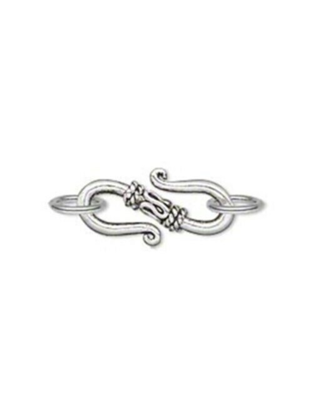 Antiqued Silver Plated Pewter Fancy Rope S-Hook Clasp Necklace Bracelet Finding